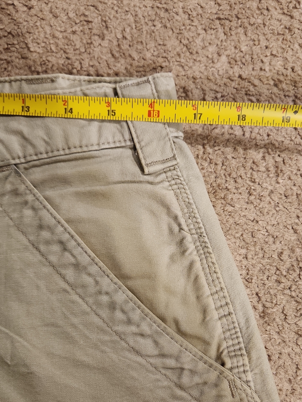 Carhartt 100% Cotton cream/khaki Men's Classic Utility Work Pants Sz 33 x 28 - Picture 6 of 13